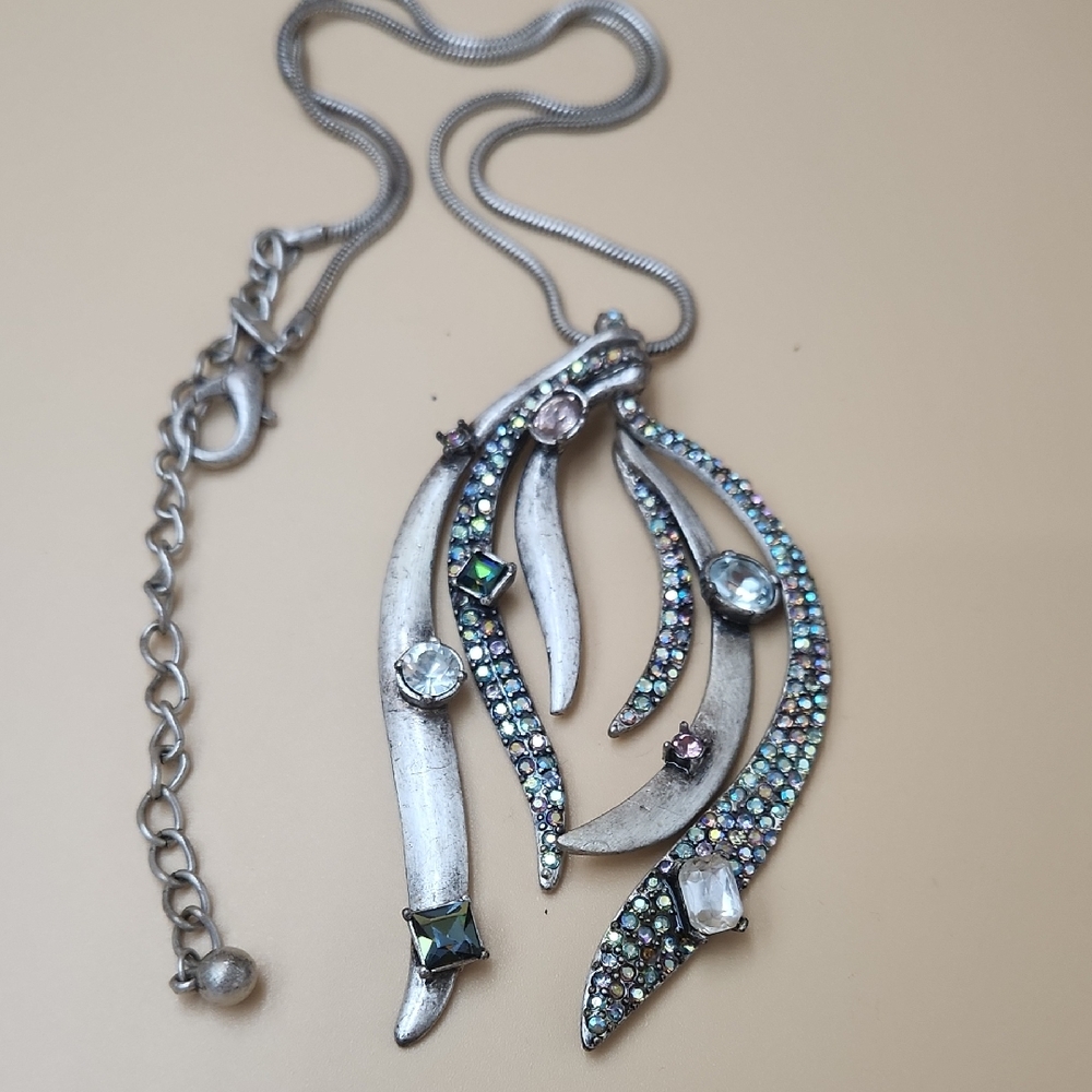 Chico's Silver Necklace with Multicolor Accents
